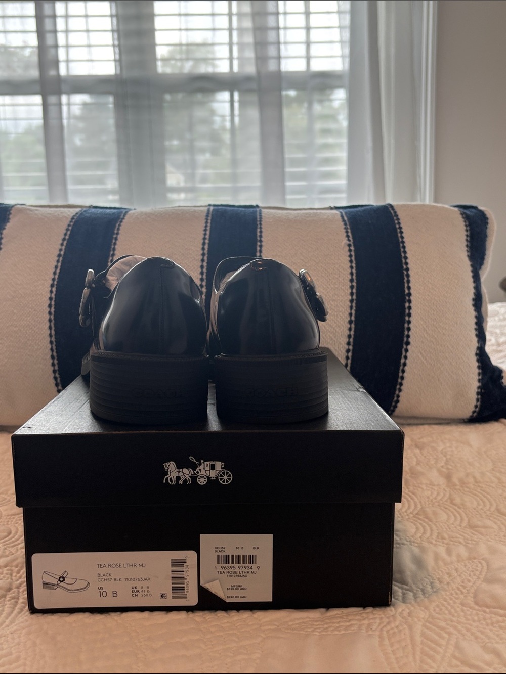 Coach Black Patent Leather Mary Jane Flats with Strap - Picture 4 of 5
